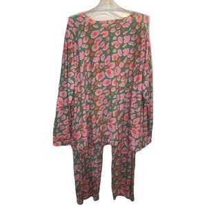 Mary Square Women’s Annie WILD CHILD Top Pants Pajama Set Pink Green Sz M